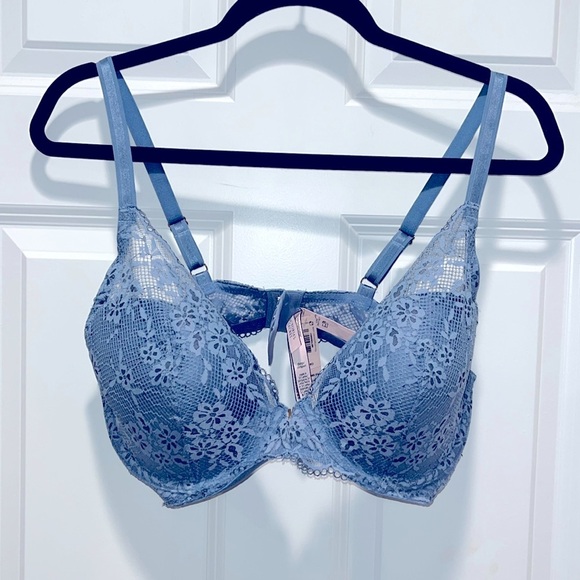 Victoria's Secret Other - NWT Victoria’s Secret Blue Lace Bra 38D underwire plunge gold hardware NEW